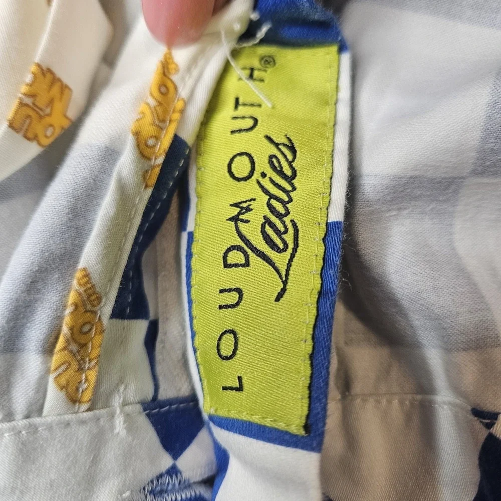 Loudmouth Golf Womens‎ Blue Checkered Bermuda Shorts Size 4 Inseam 9